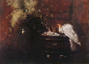 William Merritt Chase Still life and parrot oil